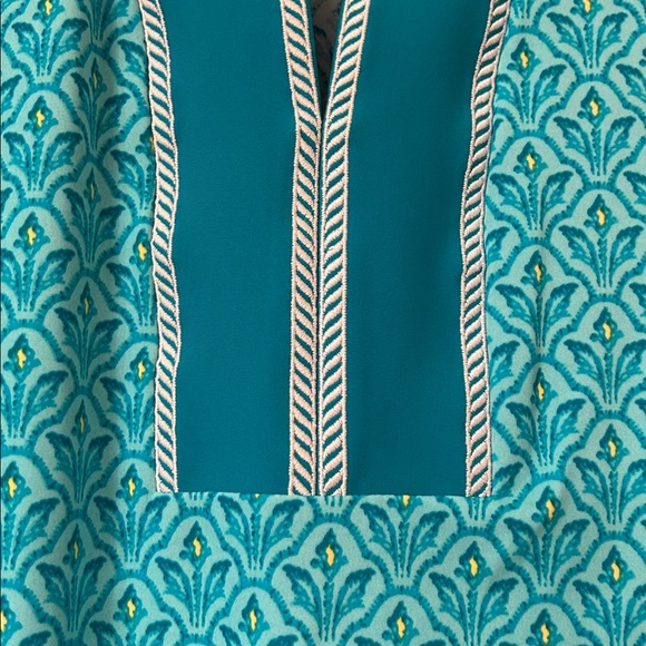 Talbots Cabana Life Embroidered Aqua Sleeveless Tunic Dress Sz M - Picture 4 of 7